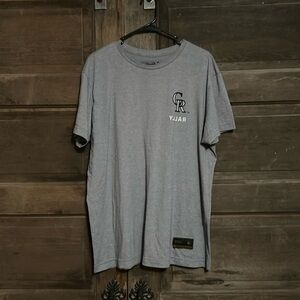 Baseballism Colorado Rockies Rally‎ Cap Tee Size XL Gray MLB